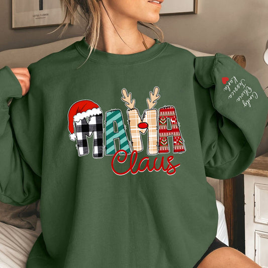 Personalisierter Mama Claus Sweatshirt und Hoodie - Persönliches Weihnachtsgeschenk für Mama