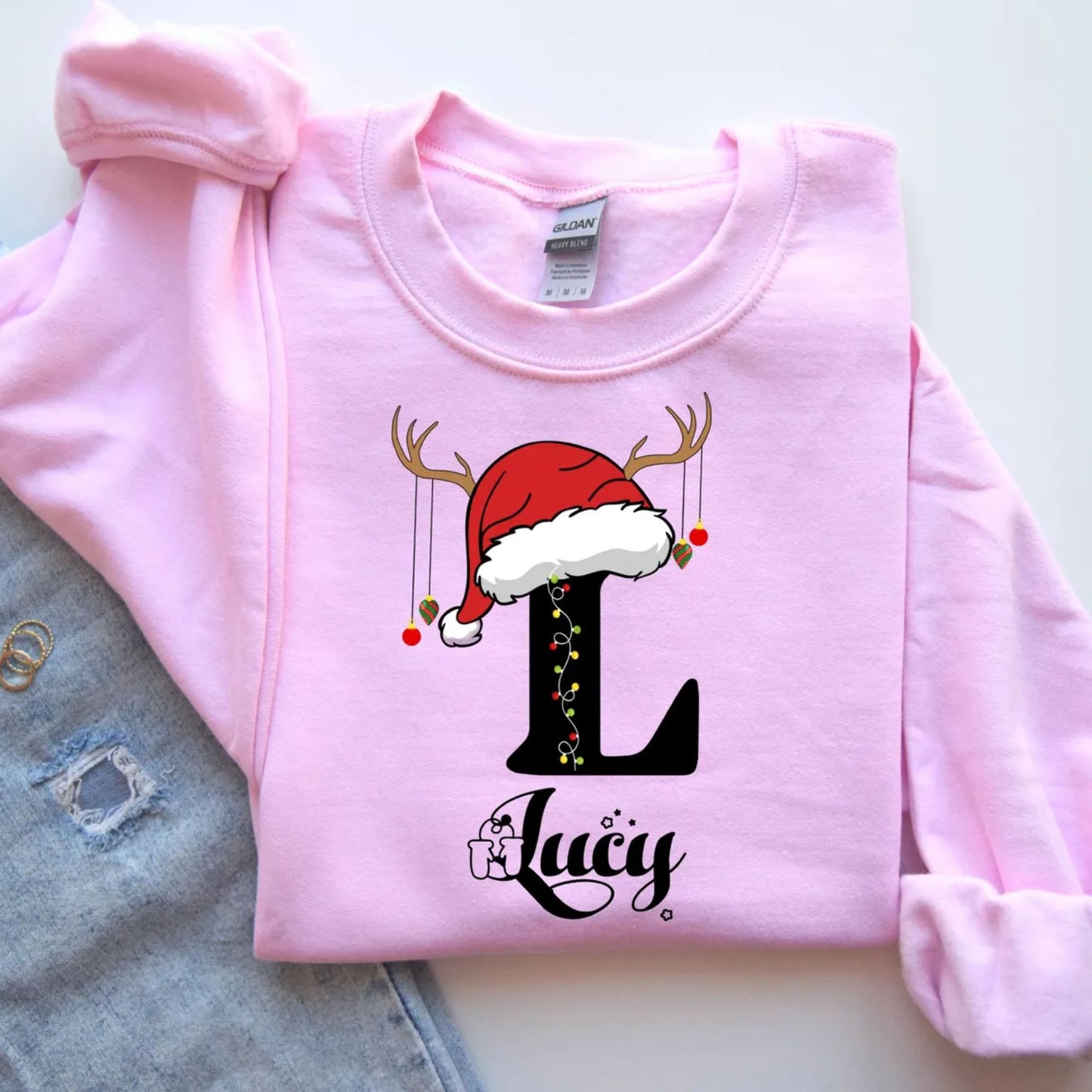 Familien-Weihnachts-Sweatshirt mit Namen, Personalisiertes Weihnachts-Familien-Hoodie