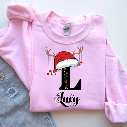 Familien-Weihnachts-Sweatshirt mit Namen, Personalisiertes Weihnachts-Familien-Hoodie