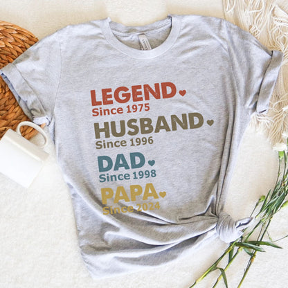 Legendärer Ehemann Papa Opa T-Shirt, Personalisiertes Papa-Opa-Hoodie