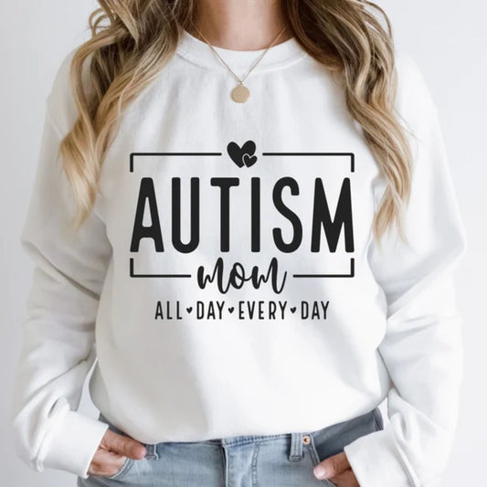 Autismus Mutter jeden Tag den ganzen Tag Shirt - Geschenk für Autismus Mama