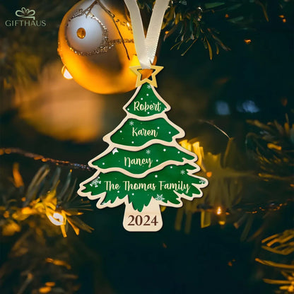 Personalisierter Familiennamen-Baumornament – Familien-Weihnachtsornament