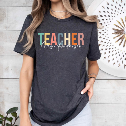 Lehrer Personalisiertes Dankeschön Shirt - Anerkennungsgeschenk mit individuellem Namensdruck