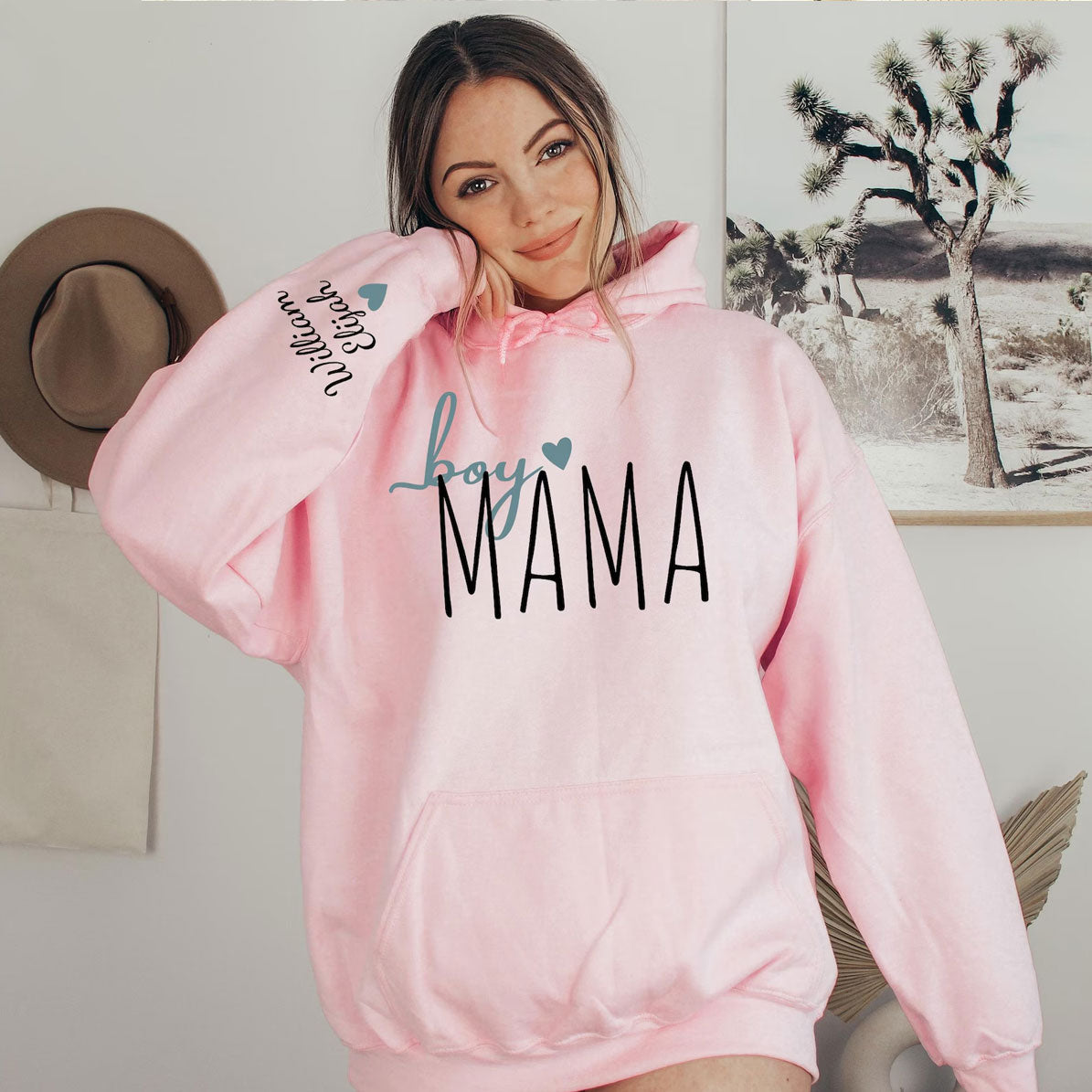 Personalisierter Boy Mama Sweatshirt mit Kindernamen