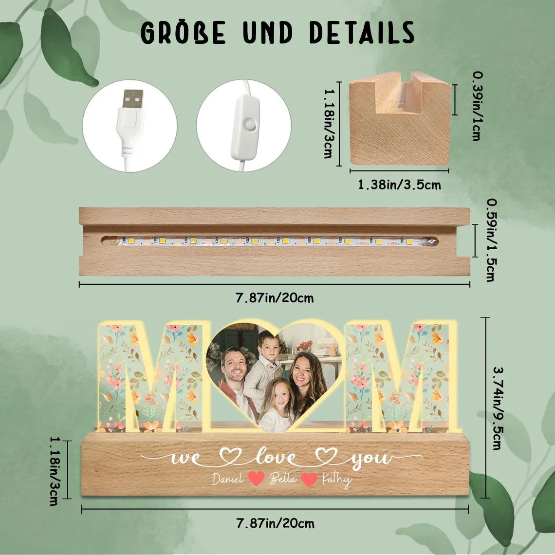 Personalisierte Nachtlampe mit Foto – Emotionales Geschenk für Mama
