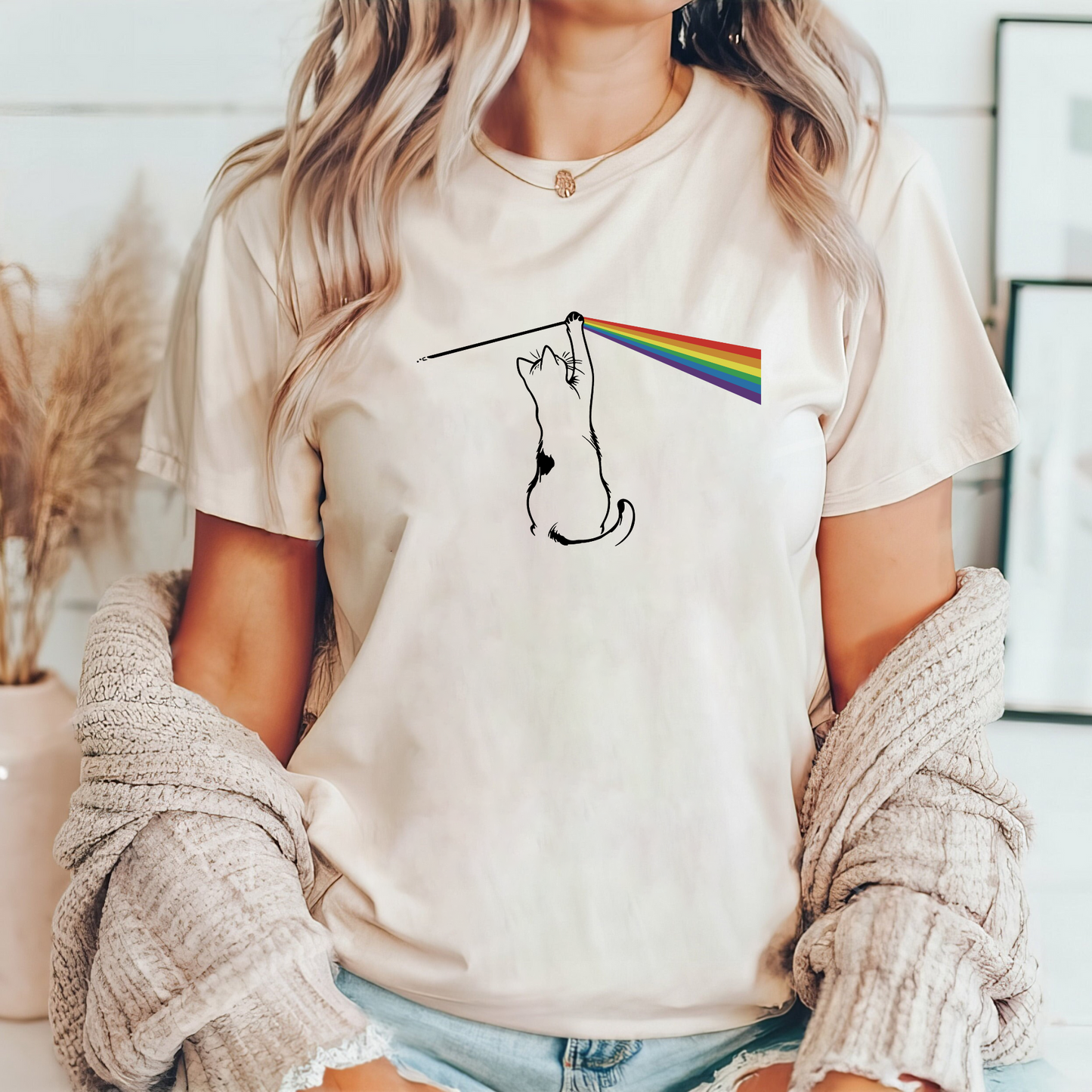 Pink Cat Floyd Musik-Vinyl Lustiges Unisex-T-Shirt - Geschenk für Musikliebhaber