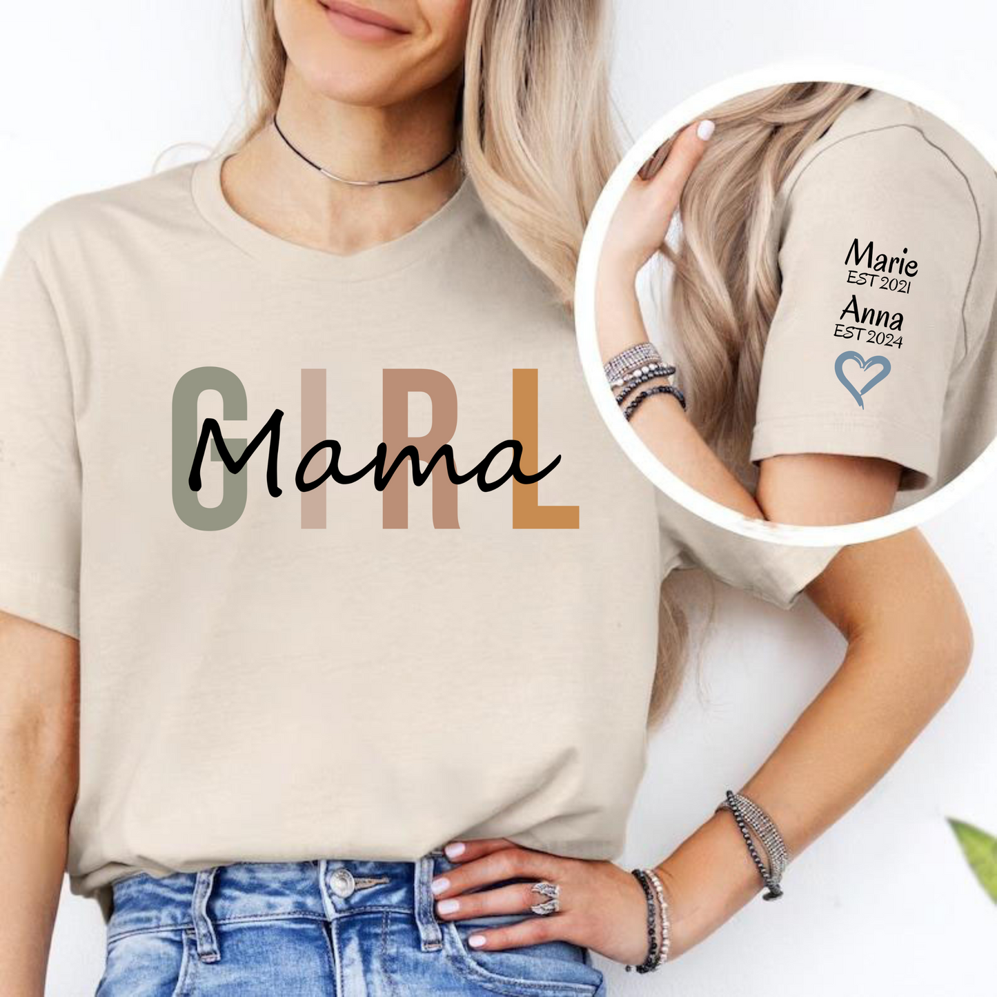 Mama & Töchter Liebesband, Personalisiertes Erinnerungsshirt