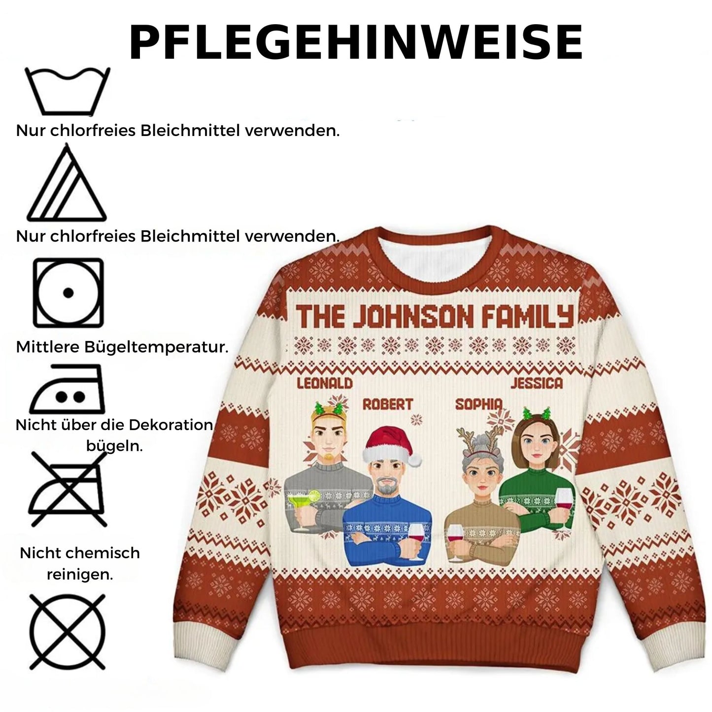 Personalisierter Weihnachtsfamilienpullover mit lustigen LED-Lichtern - Hässlicher Pullover mit eigenem Foto