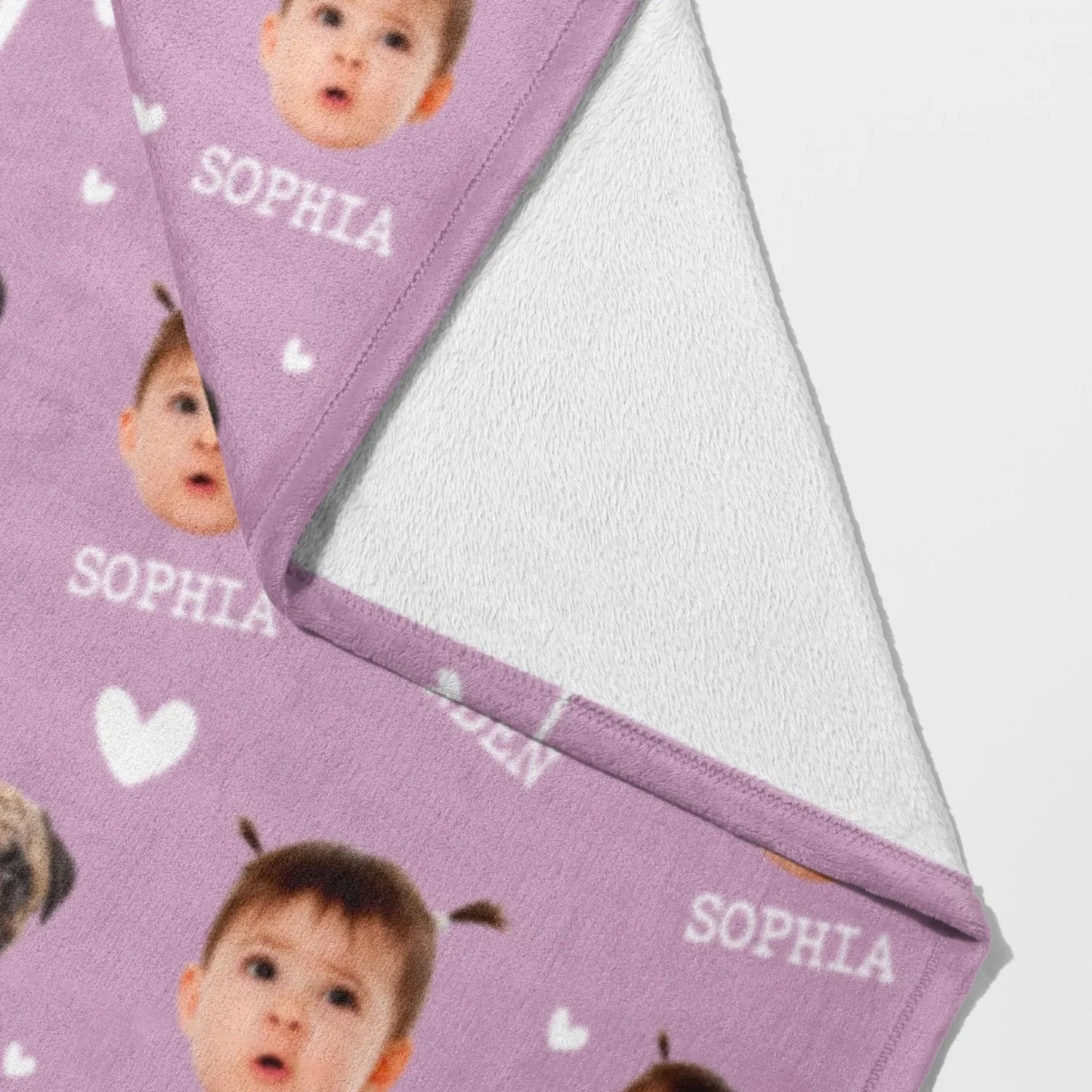 Personalisierte Oma-Decke mit Babygesicht, Muttertagsgeschenk für Oma