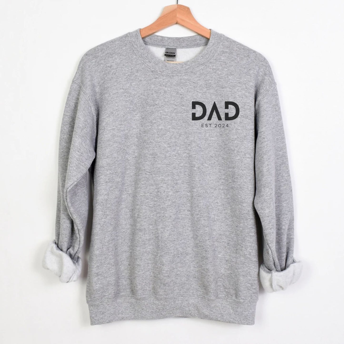 Personalisiertes Papa-Sweatshirt, Papa Est. 2024 Hoodie - Geschenk für Papa