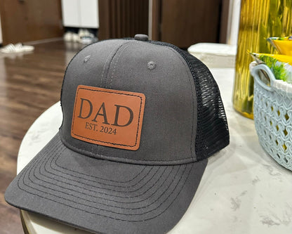 Personalisierte Vater Mütze für jedes Jahr - Echtes Leder - Geschenk für den Vater