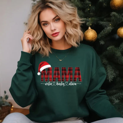 Weihnachts Mama Sweatshirt mit den Namen der Kinder - Geschenk für Mama