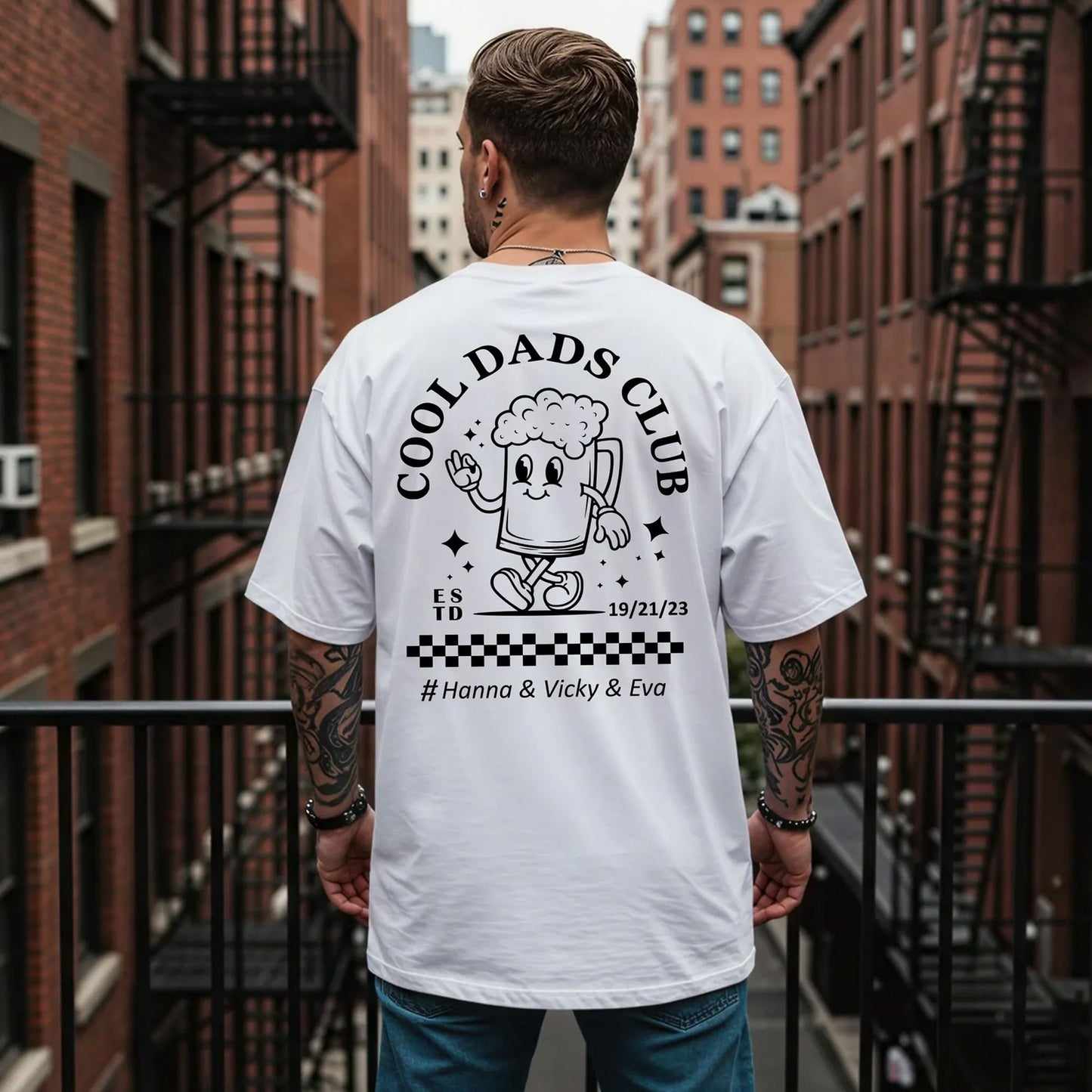 Personalisiert Cool Dads Club Shirts & Hoodie– Papa Geschenk mit Namen & Jahr