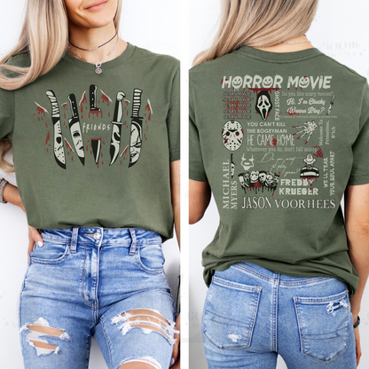 Retro Gruselfiguren Halloween Shirt für Horrorfilm Fans