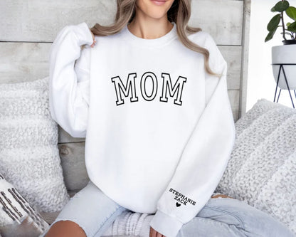 Personalisiertes Papa Sweatshirt mit den Namen der Kinder auf dem Ärmel - Geburtstagsgeschenk für Papa