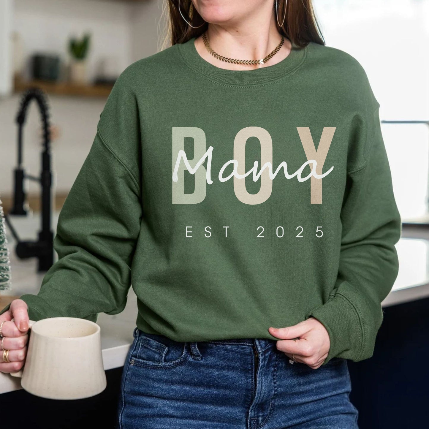 Personalisiertes Mama Sweatshirt, Junge Mama Geschenk, Muttertagsgeschenk