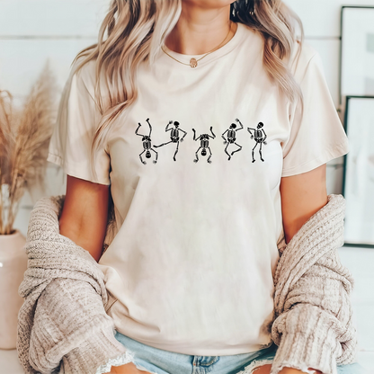 Retro-Halloween-T-Shirt mit tanzendem Skelett - Geschenk für Vintage-Liebhaber