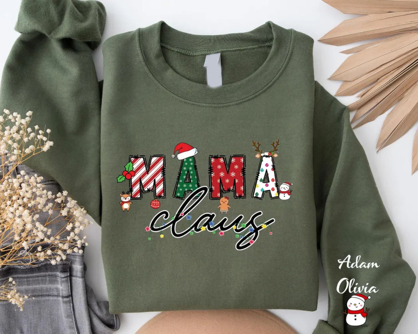 Personalisierter Mama Claus Pullover und Hoodie, Weihnachtsgeschenk für Mama