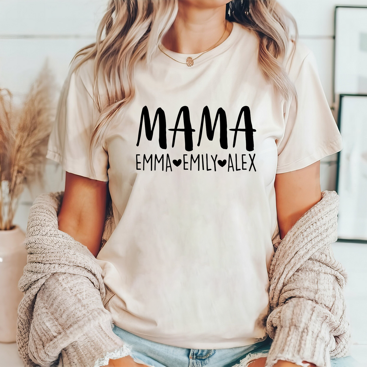 Mama-Shirt mit Kindernamen - Personalisiertes Geschenk zum Muttertag