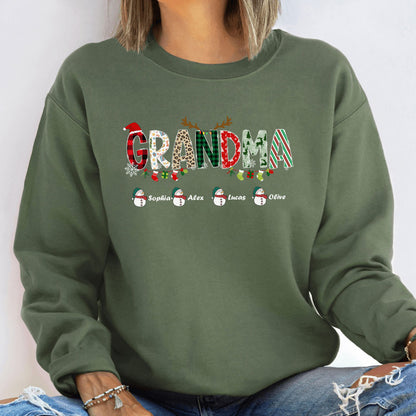 Personalisiertes Oma Sweatshirt mit den Namen der Enkelkinder – Weihnachtsgeschenk für Oma