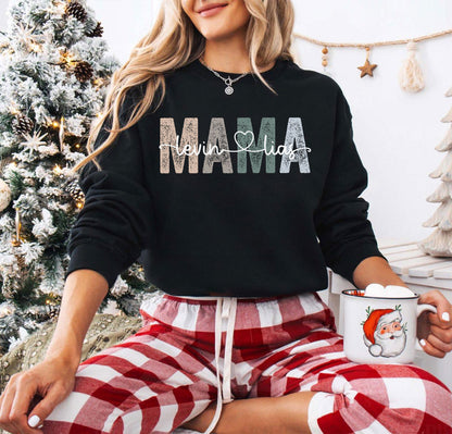 Personalisierter Mama Sweatshirt mit Kindernamen, Geschenk für Mama