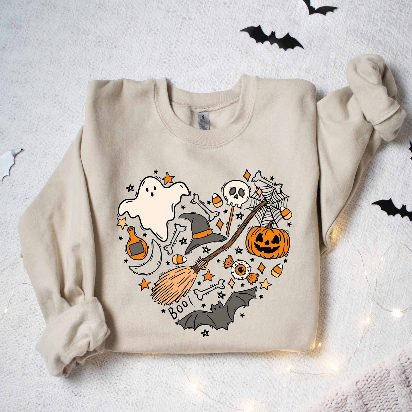 Spooky Halloween Mom Tee: Cute Witch and Pumpkins