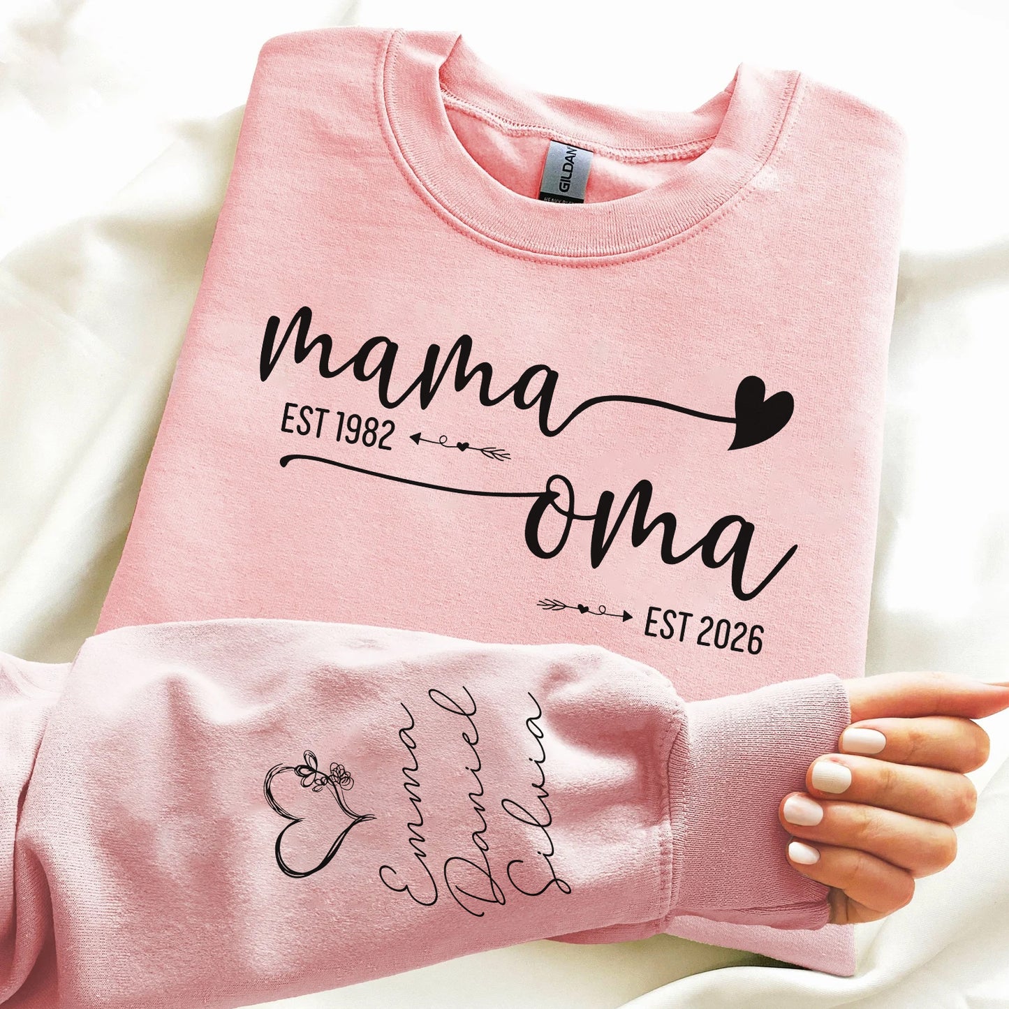 Personalisiertes Mama-Oma Sweatshirt – Pullover mit Enkel-Namen