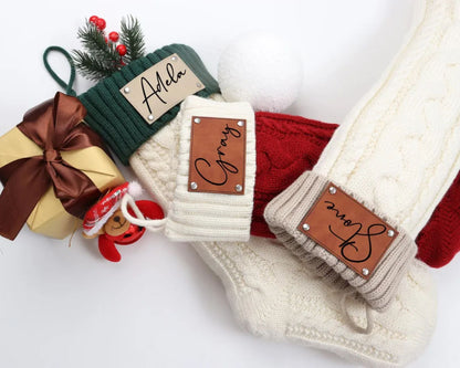 Familiengestrickte Weihnachtsstrümpfe, Personalisierte gestrickte Weihnachtsstrümpfe, Weihnachtsgeschenke