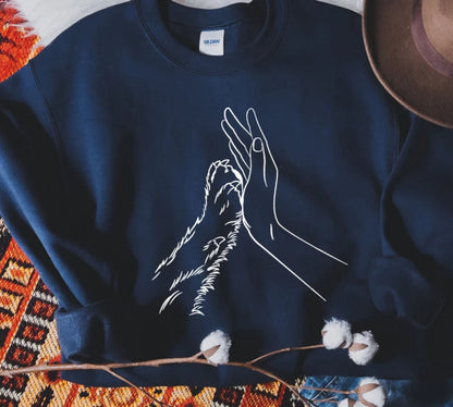 Menschliche Hand und Pfote Shirt - Geschenke für Tierliebhaber