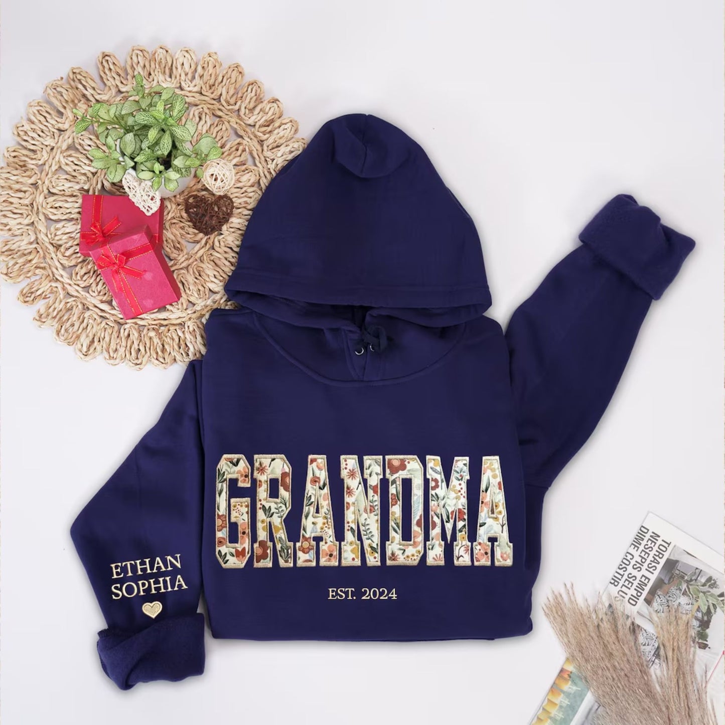 Besticktes Mama-Sweatshirt, Personalisiertes Mama-Sweatshirt mit Namen – Geschenk für Mama