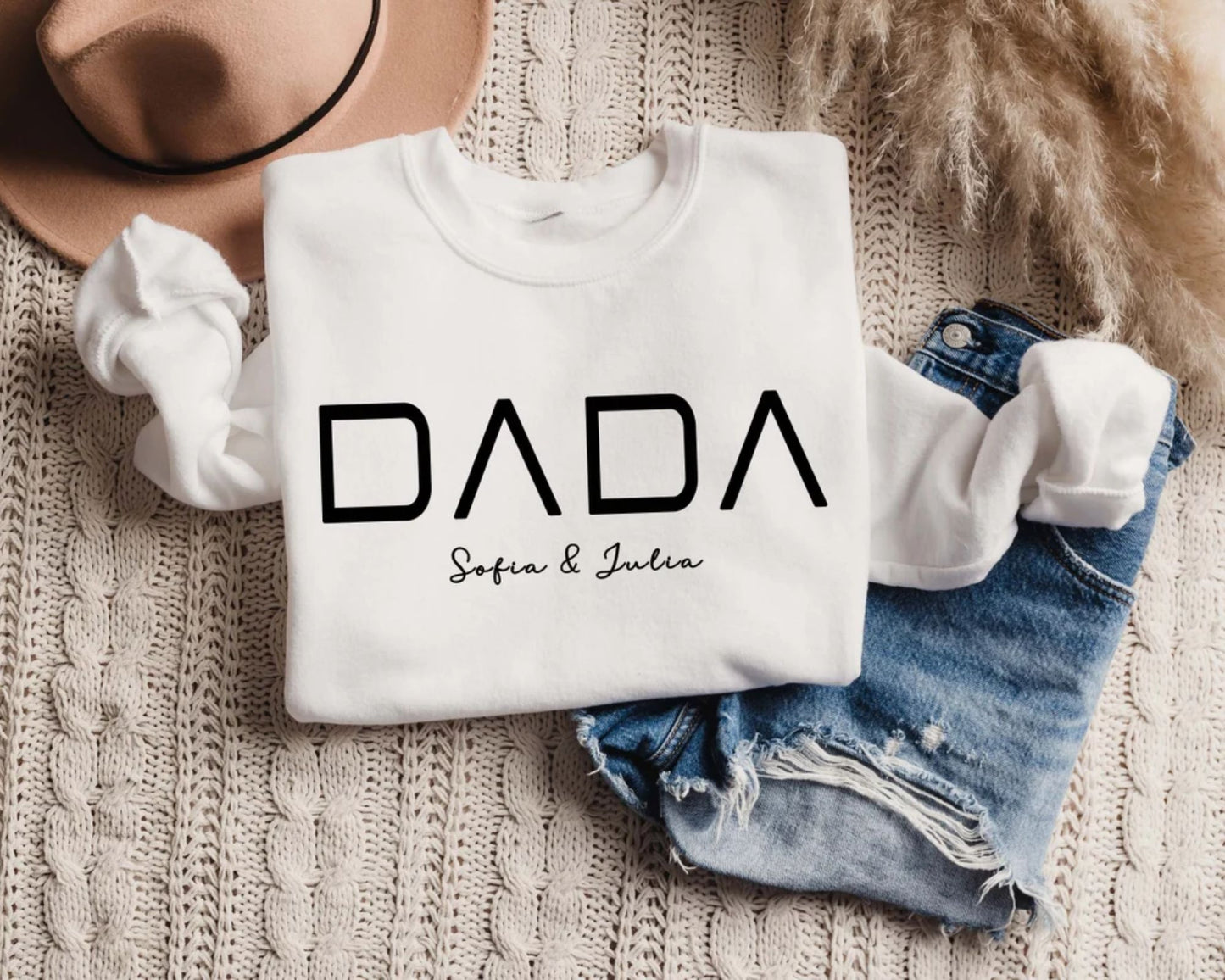 Personalisiertes Papa-Hoodie mit den Namen der Kinder - Geschenk für Papa