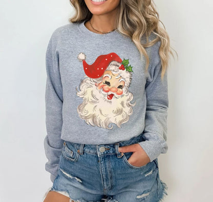 Retro Santa Sweatshirt - Weihnachtssweatshirt für Damen