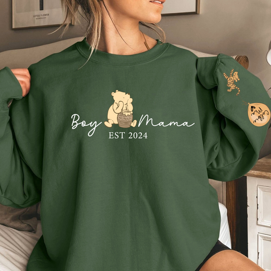 Boy Mama Personalisiertes Jahrgang-Sweatshirt – Das Herzstück für Mütter von Söhnen