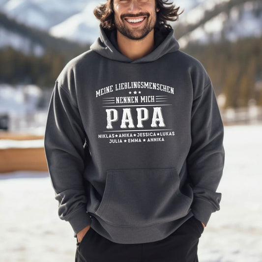 Meine Lieblingsmenschen nennen mich Papa – Personalisiertes Papa-Shirt mit Kindernamen