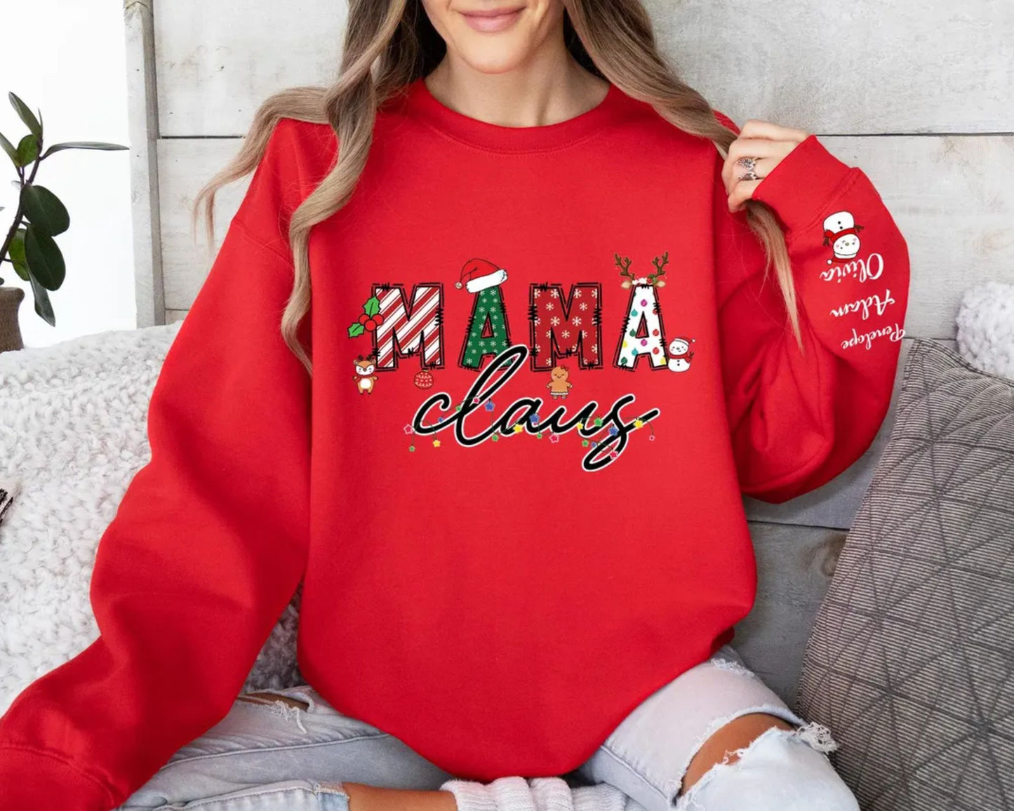 Personalisierter Mama Claus Pullover und Hoodie, Weihnachtsgeschenk für Mama