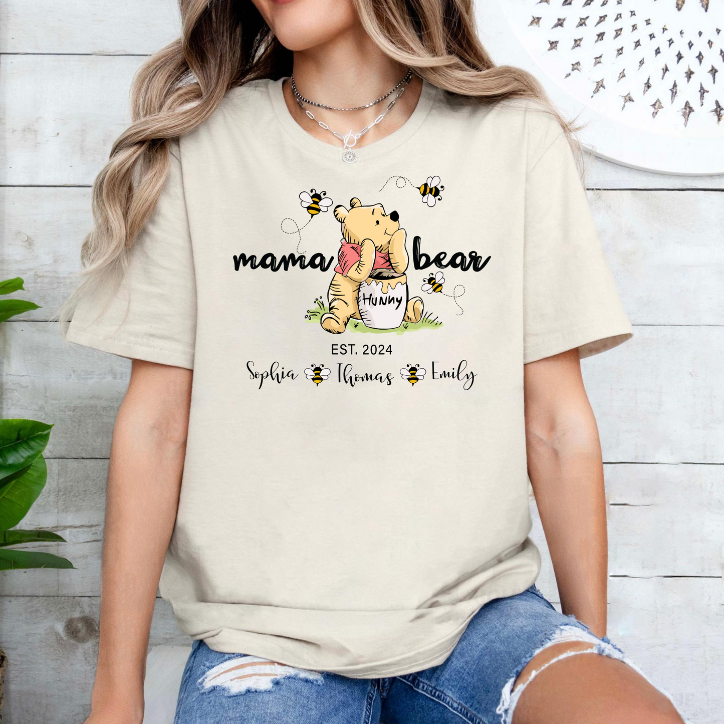 Custom Mama Bear Shirt – Personalized with Kids’ Names and Important Dates