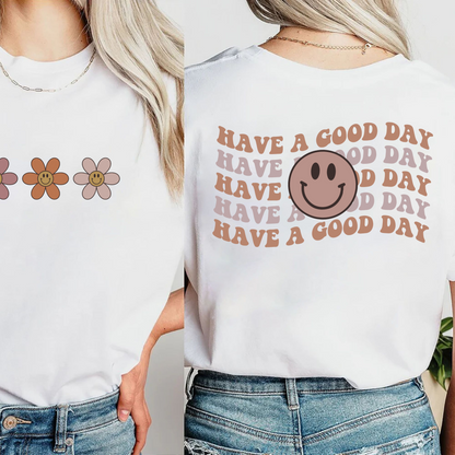 Gute-Tag-Blumen-Lächeln T-Shirt - Geschenk für Freunde