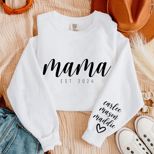 Personalized 'Mama EST' with Children's Names