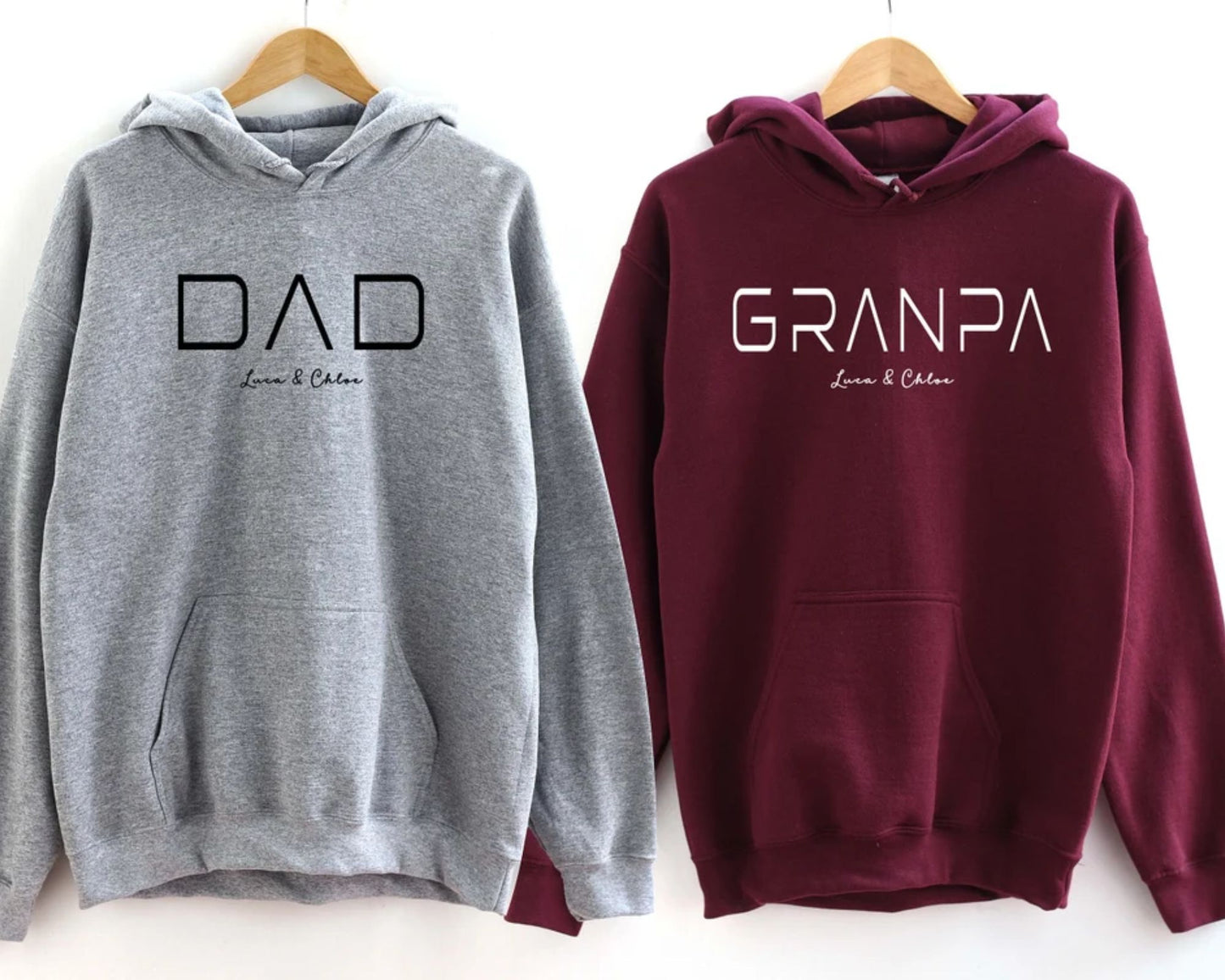 Personalisiertes Papa-Hoodie mit den Namen der Kinder - Geschenk für Papa