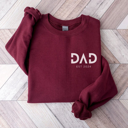 Personalisiertes Papa-Sweatshirt, Papa Est. 2024 Hoodie - Geschenk für Papa