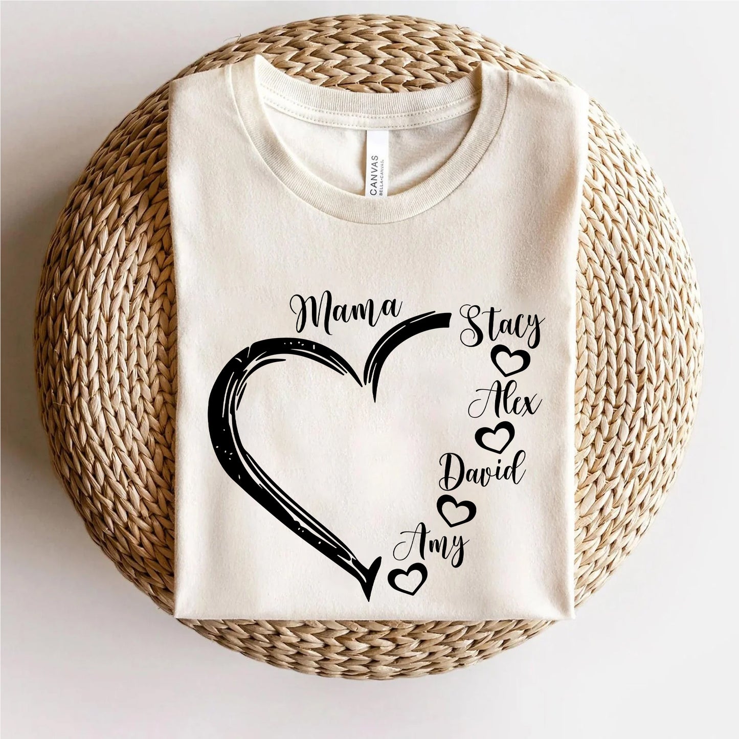 Personalized Mama Shirts With Kids Name, Mother's Day Gift Shirt
