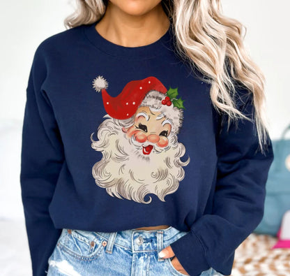 Retro Santa Sweatshirt - Weihnachtssweatshirt für Damen