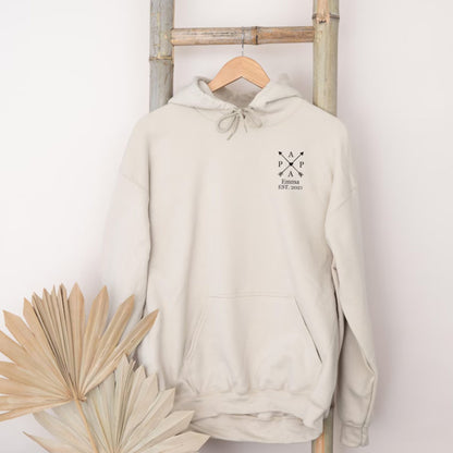 Papas Stolz: Hoodie mit individuellem Namen und Geburtsjahr, Papa-Geschenk