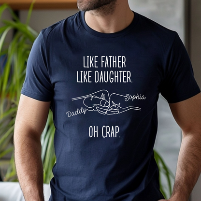 Vater-Tochter Faustgruß T-Shirt - Personalisiertes Geschenk