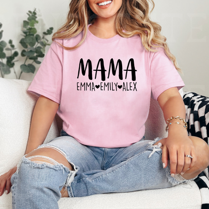 Mama-Shirt mit Kindernamen - Personalisiertes Geschenk zum Muttertag