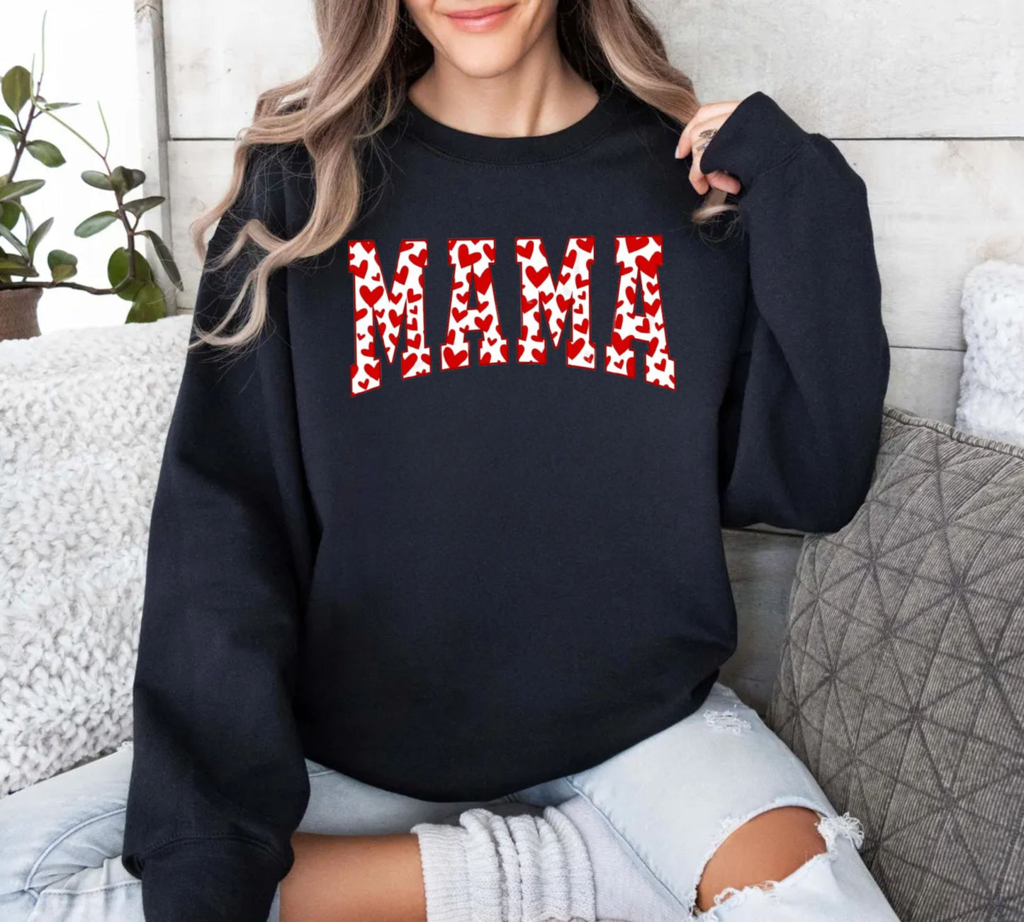 Mama Valentinsherz Valentinstags-Sweatshirt, Valentinstagsgeschenk für Mama