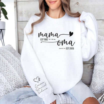 Personalisiertes Mama-Oma Sweatshirt – Pullover mit Enkel-Namen