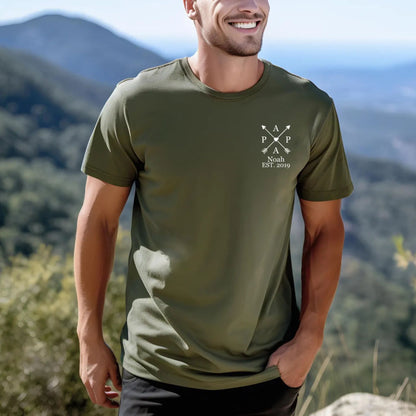 Papa-Edition: T-Shirt mit dem Namen des Kindes und Geburtsjahr – Vatertagsgeschenk