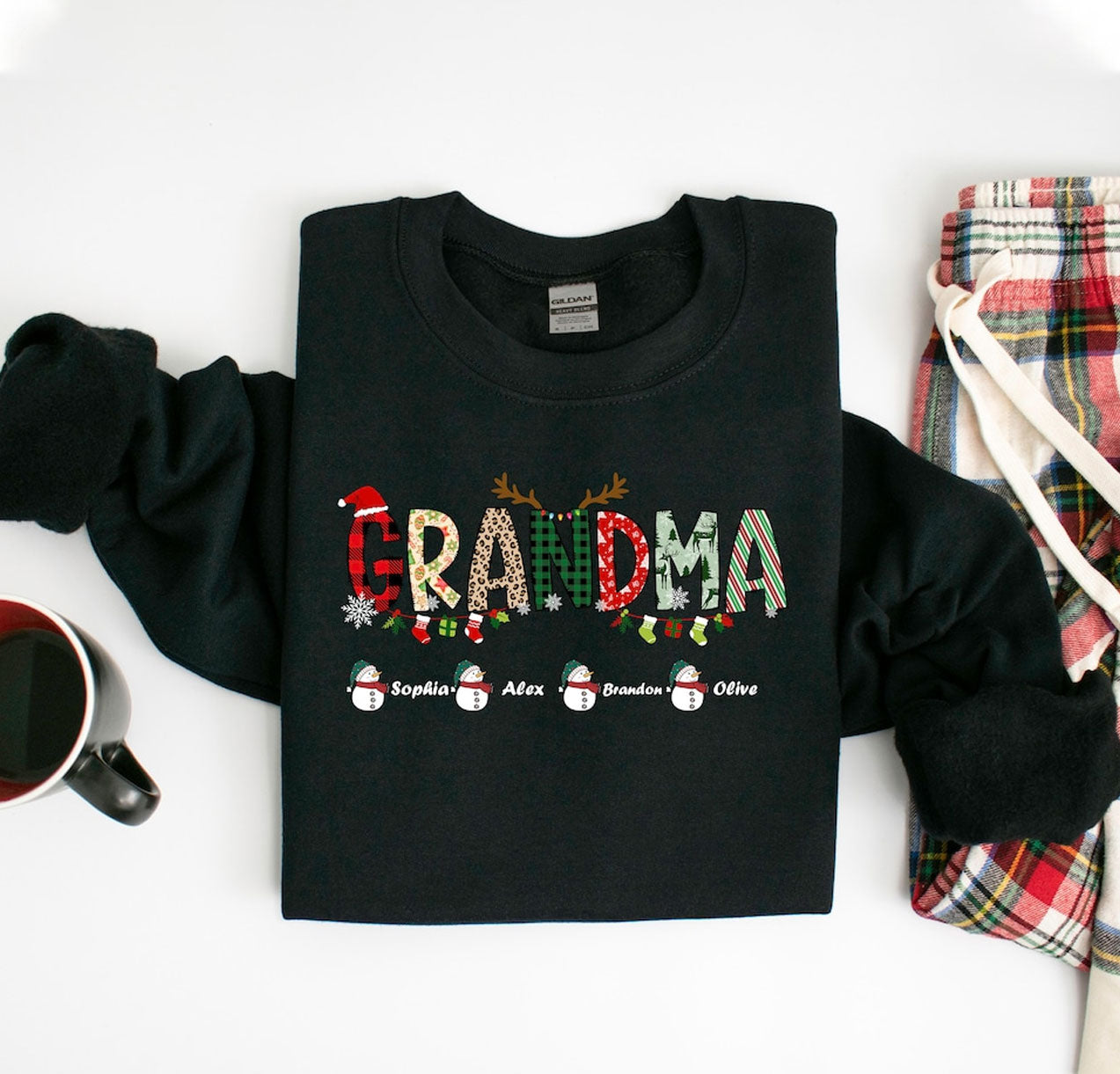 Personalisierter Oma Sweatshirt mit den Namen der Enkel