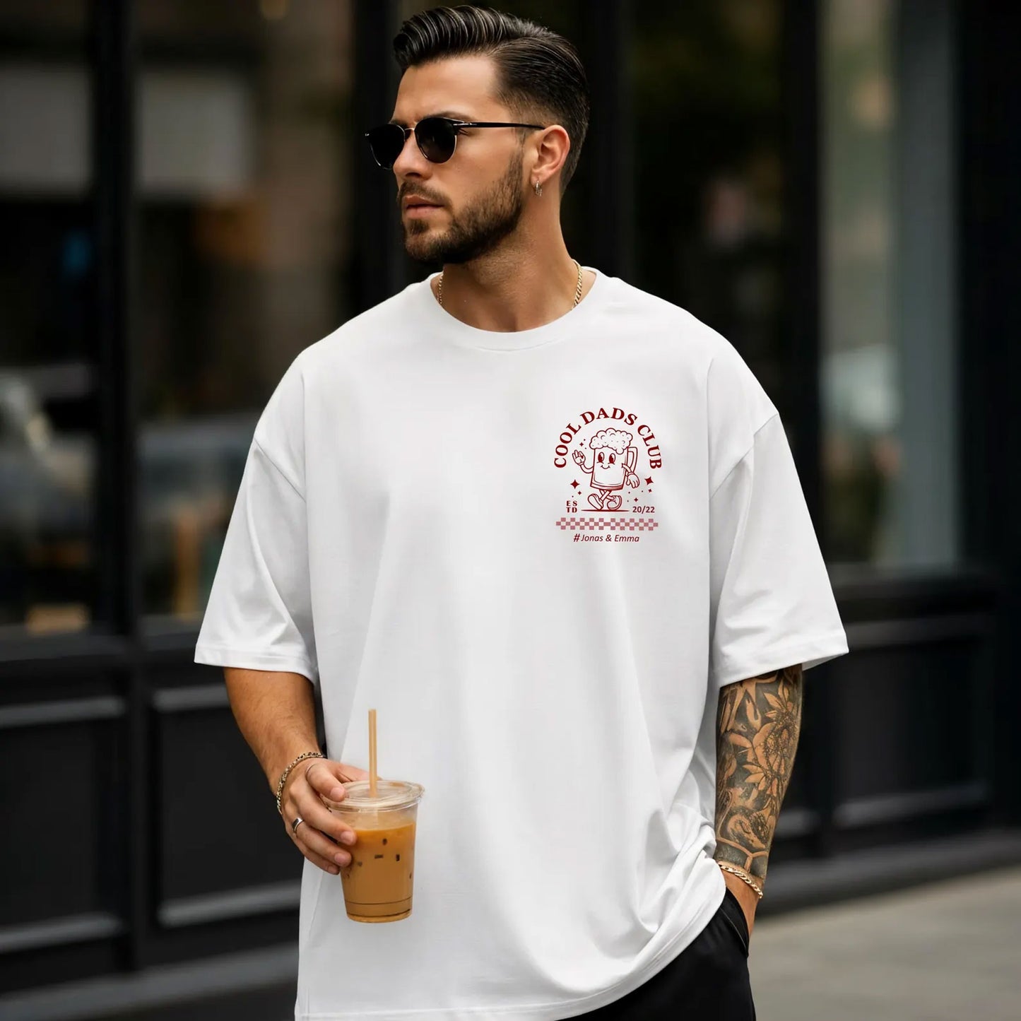 Personalisiert Cool Dads Club Shirts & Hoodie– Papa Geschenk mit Namen & Jahr